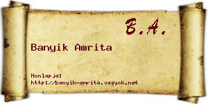 Banyik Amrita névjegykártya